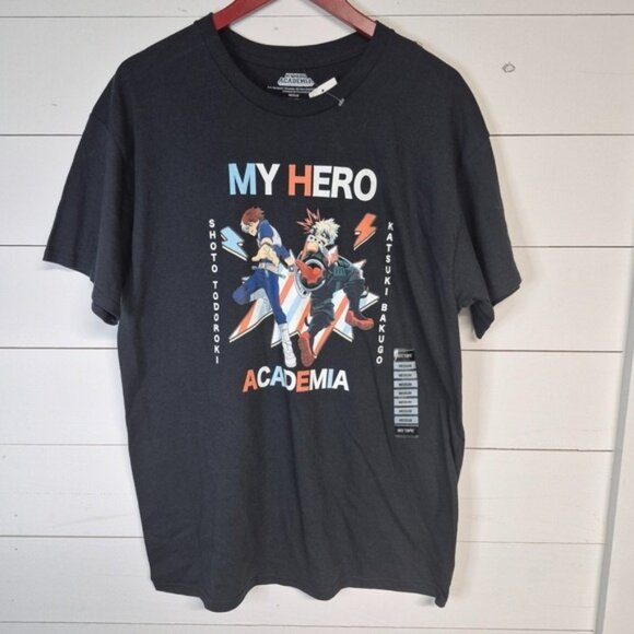 Hot Topic Other - My Hero Academia Graphic T-Shirt Medium Black 100% Cotton Shoto Todoroki Katsuki